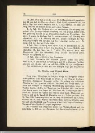 14. Offensive nach Rußland hinein