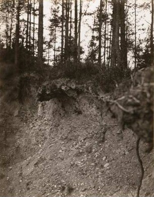 Elbsandsteingebirge. Steinbrücke bei Wehlen. Diluviale Ablagerungen über dem Sandstein