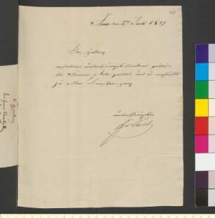 Brief von Carl, Friedrich an Goethe, Johann Wolfgang von