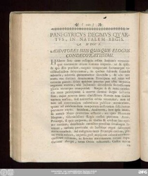 Panegyricus Decimus Quartus, In Natalem Regis. A. MDCCX.
