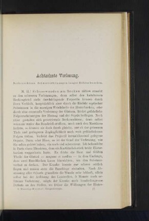 Achtzehnte Vorlesung. Beckenschüsse, Schussverletzungen langer Röhrenknochen