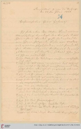 Brief von Johann Friedrich Minssen an Georg Gottfried Gervinus
