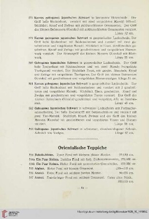 Orientalische Teppiche (Nr. 584-598a)