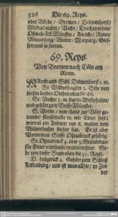 69. Reys. Von Bremen nach Cöln am Rhein