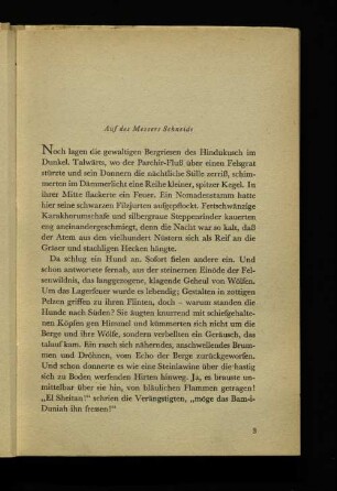 Auf der Messers schneide