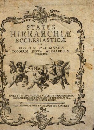 Status Hierarchiae Ecclesiasticae : In Duas Partes Locorum Juxta Alphabetum Dispositus, 1