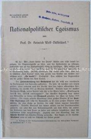 Sonderdruck mit einem Artikel eines Professors aus Düsseldorf