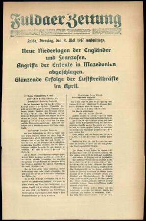 Ausgabe vom Dienstag, den 08. Mai 1917.