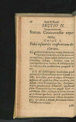 Sectio II. Statum Controversiae exponens.