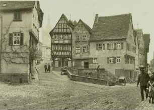 Bad Wimpfen (Wimpffen), Hauptstraße, Blick zum Adlerbnrunnen