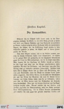 Fünftes Kapitel: Die Romantiker