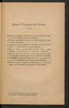 Obras de Francisco G. Pacheco