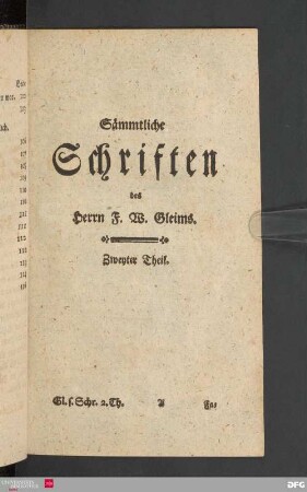 2. Theil: Sämmtliche Schriften des Herrn F. W. Gleims
