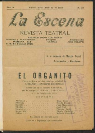 El organito : pieza grotesca en dos cuadros