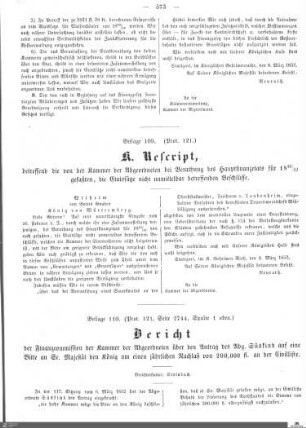 Beilagen zu Protokoll, 121. Sitzung