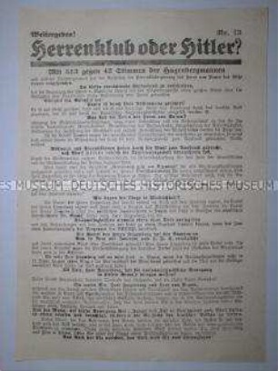 Propagandaflugblatt der NSDAP zur Reichstagswahl im November 1932