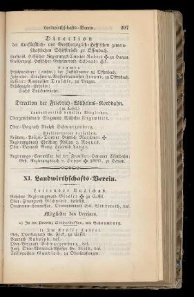 XI. Landwirthschafts=Verein.