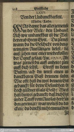 LXXV. Von der Undanckbarkeit