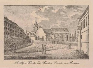 Die Kirche und die Landesschule St. Afra (ehemaliges Augustiner-Chorherrenstift) in Meißen