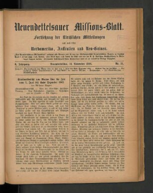 11. November 1916. Nr. 11.
