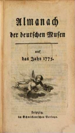 Almanach der deutschen Musen : auf das Jahr ... 1775