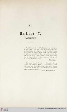XI: Umkehr