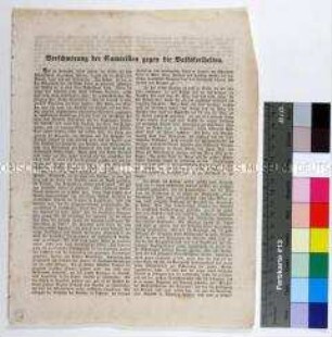 Zeitungsausschnitt mit Schilderung der revolutionären Ereignisse in Deutschland und Österreich bis zum Jahresende 1848