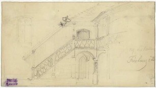 Rathaus zu Freiburg im Breisgau, Treppe im Hof des Rathauses