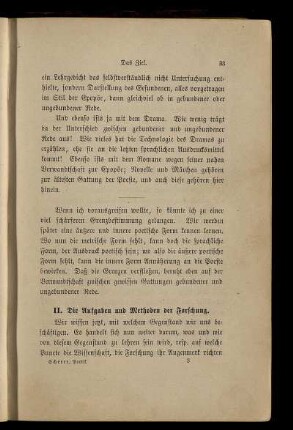 II. Die Aufgaben und Methoden der Forschung.