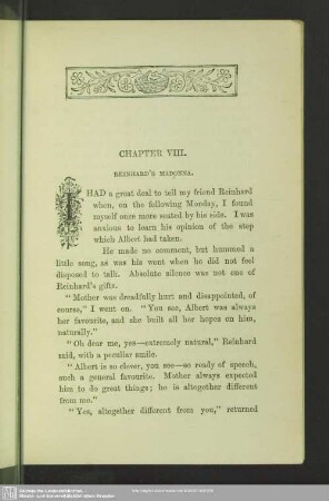 Chapter VIII. Reinhard´s Madonna