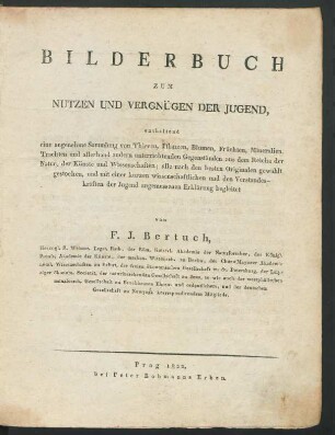 Bd 1: Bilderbuch zum Nutzen und Vergnügen der Jugend
