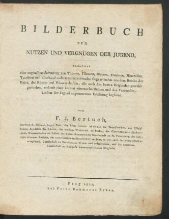 Bd 1: Bilderbuch zum Nutzen und Vergnügen der Jugend