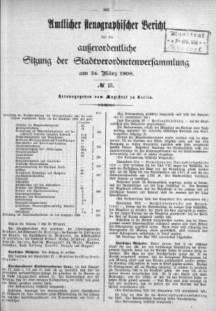 No. 13, 24. März 1908