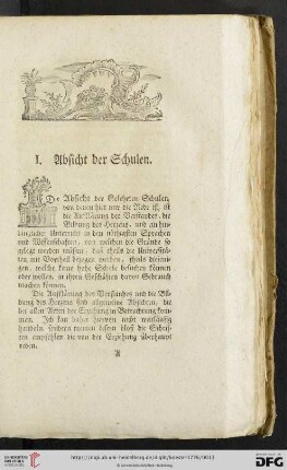 I. Absicht der Schulen