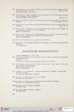 Japanische Holzschnitte (Nr. 1145 - 1241)