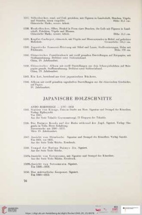 Japanische Holzschnitte (Nr. 1145 - 1241)