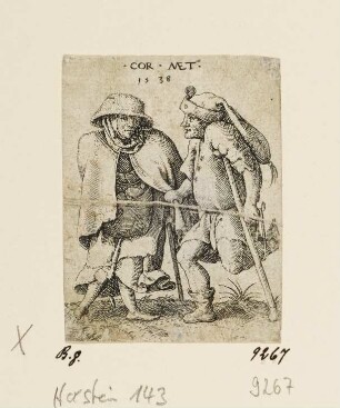 Altes Paar auf Krücken, Blatt 6 der Folge "Tanzende Bettler"