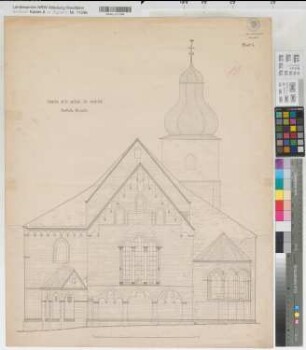 Soest (Soest) Hohnekirche (St. Maria zur Höhe) Blatt 6 Ostansicht um 1890 1 : 50 58 x 79/71 Lithographie: Gisevius, Berlin Staatshochbauamt Soest