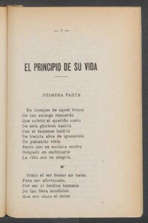 El principio de su vida