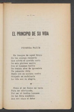 El principio de su vida
