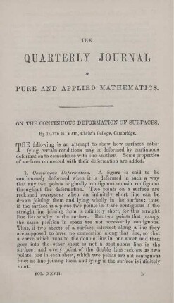 On the continuous deformation of surfaces.