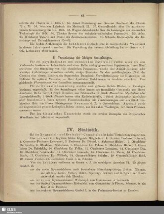 IV. Statistik