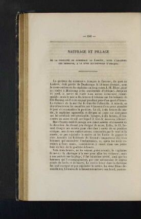 Naufrage et pillage.