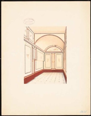 Villa, Pompeji Gewölbtes Cubiculum des 3. Stiles: Perspektivische Innenansicht