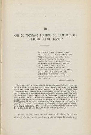 III. Kan de toestand bevredigend zijn met betrekking tot het gezag?