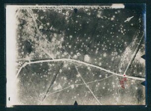 Foto der Stellungen nördlich der Rue du Marais südwestlich von Lorgies (Luftbild)