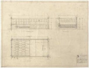 Schneider - Esleben, Paul; Stuttgart; Möbel für Dr. W. Schwamberger - Couch (Grundriss; Ansichten)