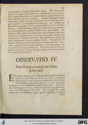 Observatio IV.