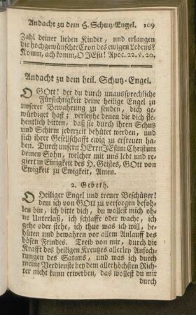 Andacht zu dem heil. Schutz-Engel