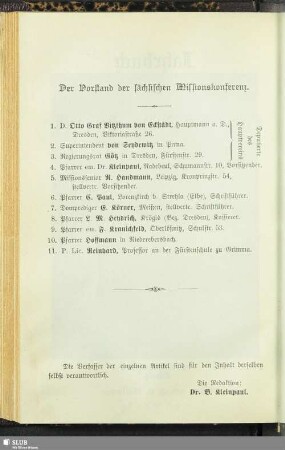 Der Vorstand der sächsischen Missionskonferenz